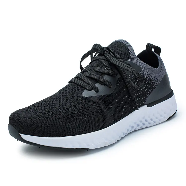 China Supplier Men Lady Comfortable Jogging Flat Breathable Knit Sneakers Sport Running Shoes Woman