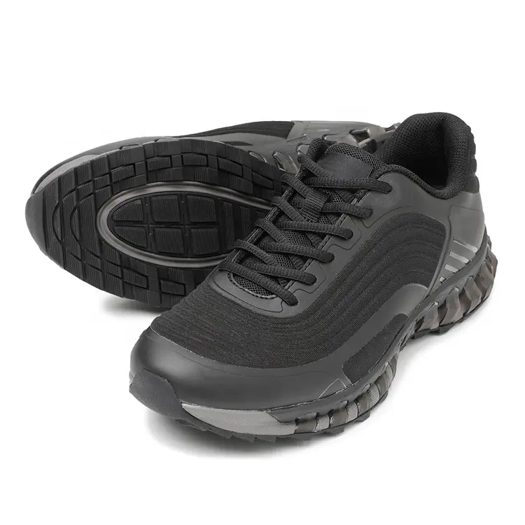 China Lace-up Black Anti-Slippery Wear Resistant Casual Sport Walking Running Sneaker Shoes